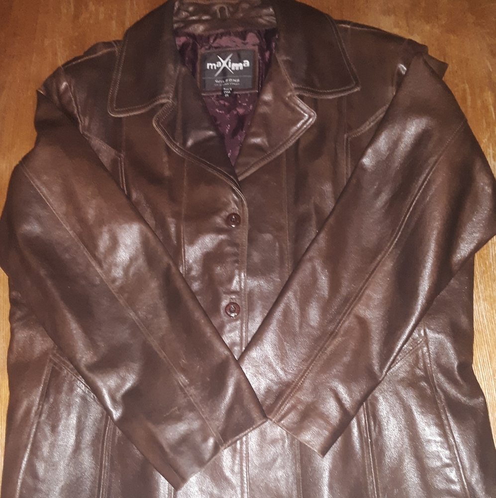 Women brown leather Jacket
